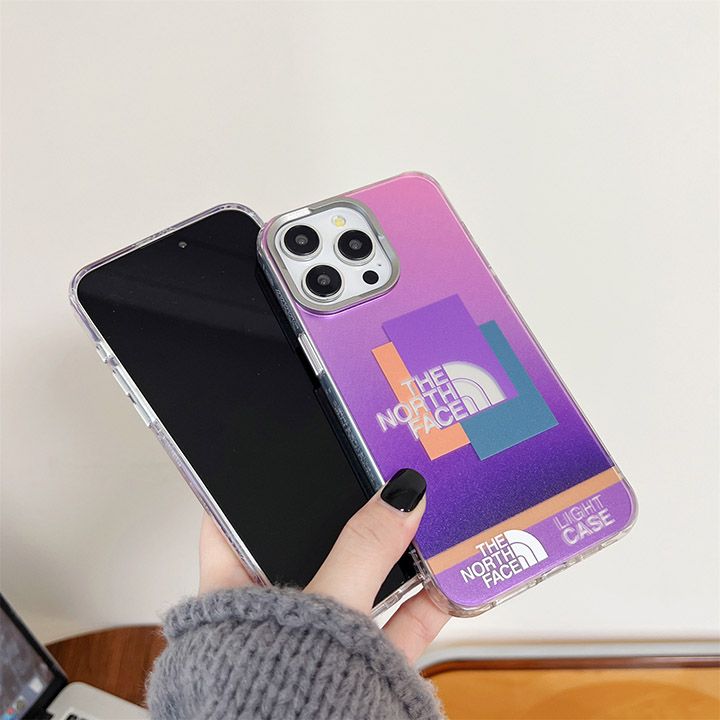 ノースフェイスiPhone15ポラリスブルーライトクリアケース