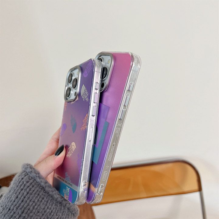 ノースフェイスiPhone15ポラリスブルーライトクリアケース