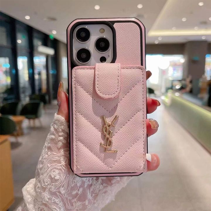 サンローランiPhone15刺繍ロゴケース