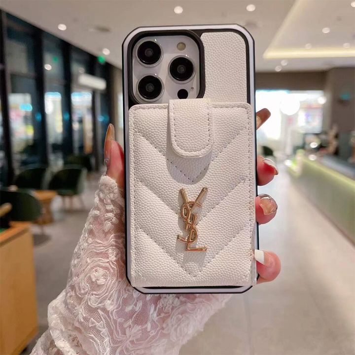 サンローランiPhone15刺繍ロゴケース