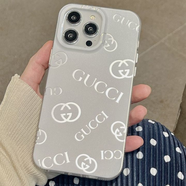 グッチiPhone13シルバーホットスタンプモバイルケース