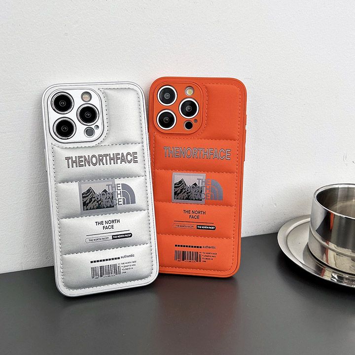 ノースフェイスiPhoneケース雪山ダウンジャケット風