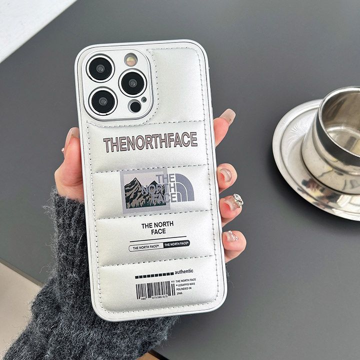 ノースフェイスiPhoneケース雪山ダウンジャケット風