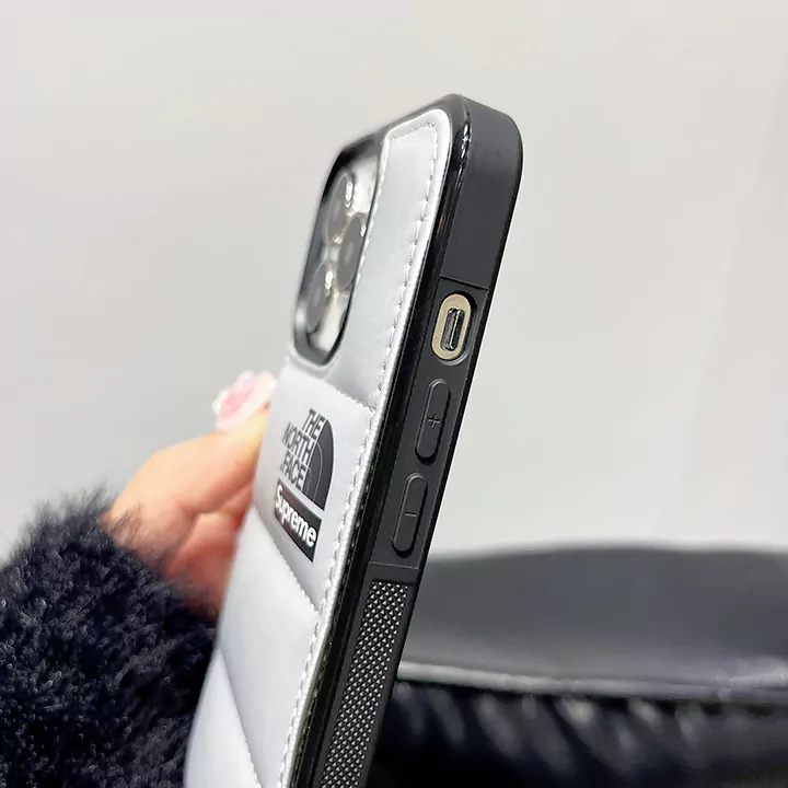 ノースフェイスiPhone16ケース黒白
